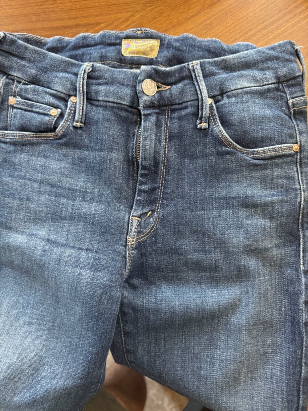 Mother Looker Ankle Fray Girl Crush Blue Jeans Women's Size 26 - Picture 3 of 7